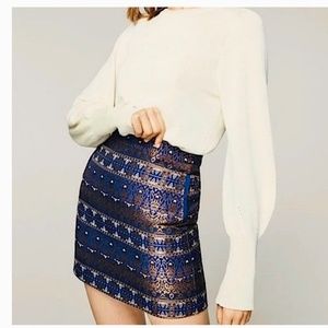 Massimo Dutti Women Blue Gold Casual Skirt size 2 US - XS New